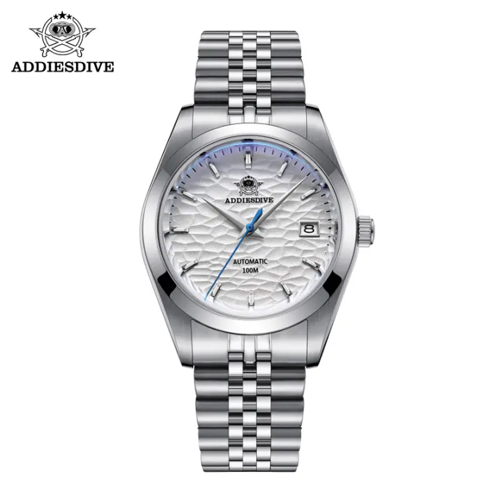Reloj Mecánico Automático ADDIESDIVE Para Hombre Resistente Al Agua De 10 Barra Material De Pulsera Y Carcasa De Acero Inoxidable Cristal De Zafiro Luminoso Dorado Estilo Casual Y De Negocios - 1