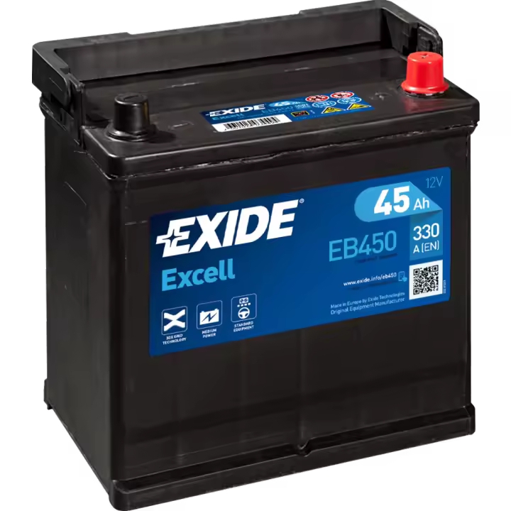 Batería de coche Exide EB450 Excell. 12V - 45Ah/330A (EN) Caja E2 - 1