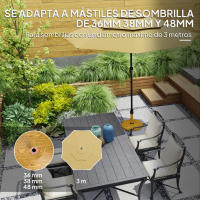 Outsunny Base para Sombrilla Redonda Soporte para Parasol Pie para Sombrilla con Relleno de Cemento Peso 24,5 kg para Jardín Terraza Natural - details 0