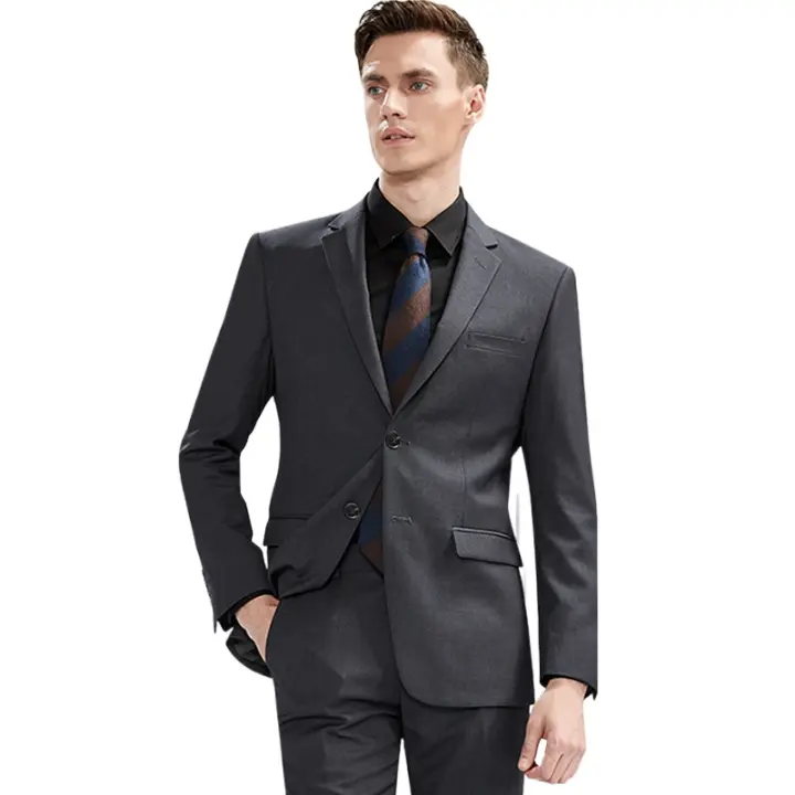 Traje De Novia Para Hombre Estilo Inglés Forma Slim-fit Traje De Noche Elegante Casual Negocios Poliéster Y Viscosa Talla Regular - 1