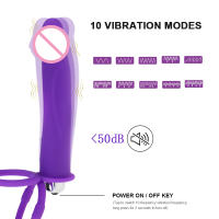 Vibrador Doble Penetración Para Parejas Y Principiantes Con Dildo Y Strap on De Silicona Para El Placer Anal Y Vaginal - details 1