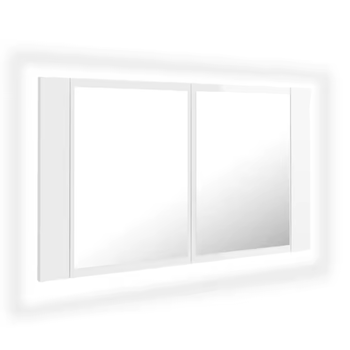 Espejo de baño LED acrílico Blanco Brillo 80x12x45 cm - 1