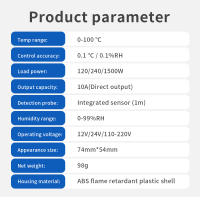 Controlador De Temperatura Y Humedad Digital Dual LED Para Acuarios Y Incubadores Thermostato Eléctrico De Calefacción Y Enfriamiento 110-220V Regulador - details 1