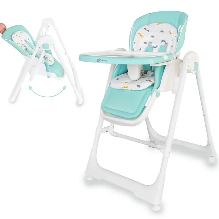 Twinly - Trona Evolutiva bebé 3 en 1 Hamaca columpio y balancín multifunción Movity / 0m+ - 15kg / Reclinable, Plegable y ajustable – Reductor Arnés 5 puntos y Bandeja extraíble - 1