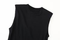 Vestido Sin Mangas Para Mujer Con Hombros Reforzados Y Corte Circular Estilo Européen Y Americano Primavera 2024 Polyester - details 3