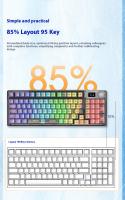 Teclado Mecánico Inalámbrico AULA F98PRO Transparente Bluetooth 2.4G RGB Retroiluminado Interchangeable Para Gaming Y Customización - details 5