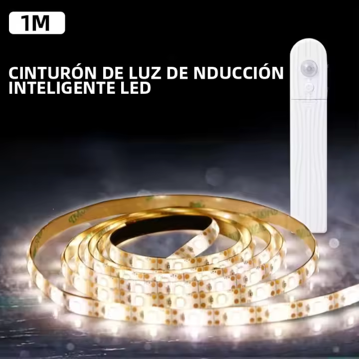 Tira De Luz LED Con Sensor De Movimiento PIR 30LEDs/m 2835SMD Para Iluminación De Armario Cajón Escaleras Con Batería - 1