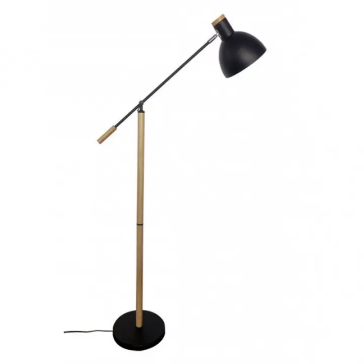 FABRILAMP 161941009 | Pie Salon Biel 1xe27 Negro/haya 151x25x70 Cm Orientable 360º Y Articulable - 1