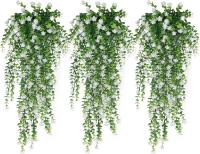 3pcs Plantas Colgantes Artificiales Hoja De Eucalipto Falsa Verdeza Vino De Plástico Resistente Al UV Para Exteriores Decoración De Fiesta - details 9