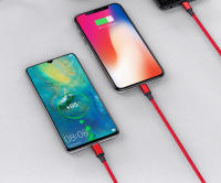 Cable De Carga Rápida 3 En 1 2.4A Braided One Drag Three USB-A Para Apple Android Type-C/USB-C Negro Plata Rojo Azul Dorado 1.2m - details 3