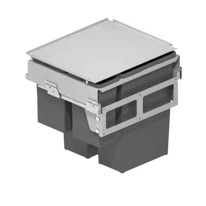 Cubo basura ecológico meila m600 2x35l. 2x8l guia grass extracción total cierre amort., c/tapa. - 1