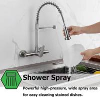 Grifos de cocina de acero inoxidable 304, rotación de 360 ​​grados, grifos de agua fría y caliente, grifos cepillados, varios estilos para elegir - details 8