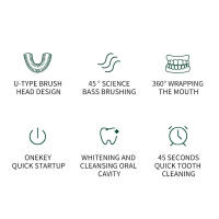 Cepillo De Dientes Eléctrico Con Carga Inalámbrica U-Cuadrilátero Ultrasonido Silicona Impermeable Vibración Sonora MIKO NICE - details 5
