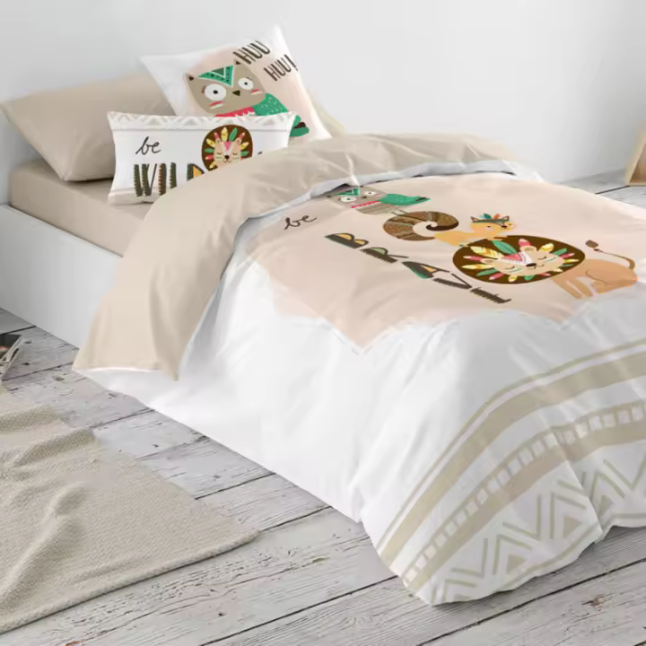 Funda Nórdica Naturals Wild 100% Algodón - Diseño de Dibujo Central - Tacto Extra-suave - Fabricado en España - 1