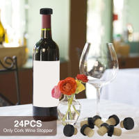 24pcs Tampas De Vino De Barra Para Botellas De Cerveza Y Vino Con Diseño De T En Madera De Goma Para Cocina Y Hogar - details 3