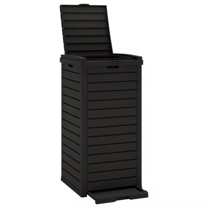 vidaXL Cubo de basura de exterior polipropileno 41x41x86 cm Color Negro,  Marrón, y mas - 1