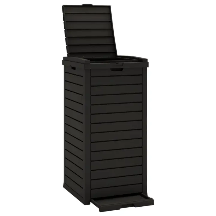 vidaXL Cubo de basura de exterior polipropileno 41x41x86 cm Color Negro,  Marrón, y mas - 1