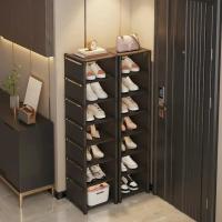 Organizador De Zapatos De Pared Múltiples Capas Plegable Eficaz En El Uso Del Espacio Estante De Zapatos Para El Hogar Material PP - details 7