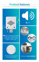 Timbre De Puerta Inalámbrico USB RF433 MHz Con Receptor Remoto Y 30 Músicas Para Llamadas Emergentes En Casa Compatible Con DC 5V - details 2