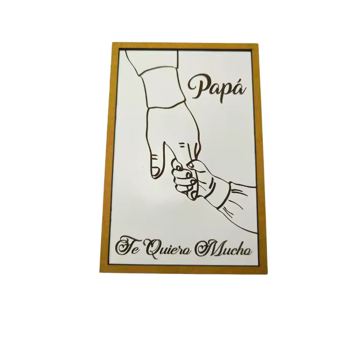Burningwood Cuadro Papá Grabado de Madera Regalo Dia del Padre - 1