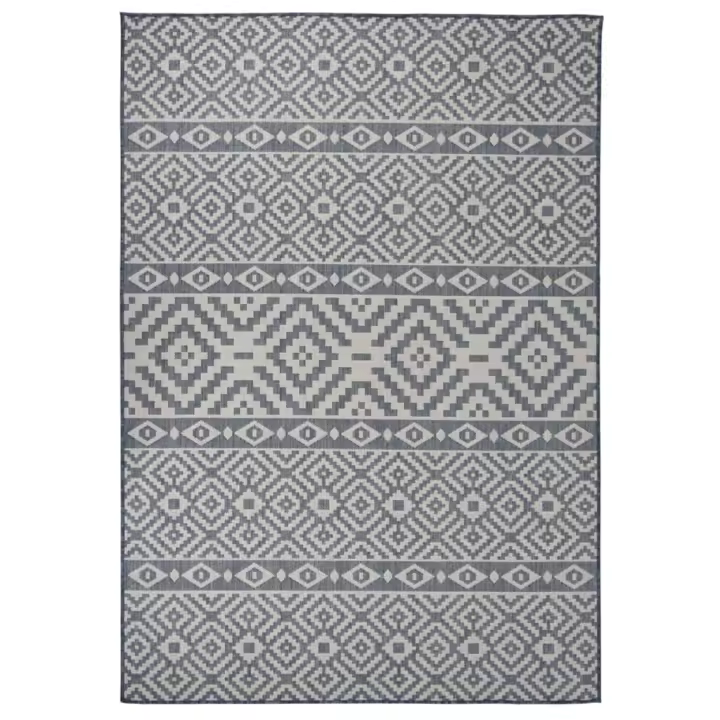vidaXL Alfombra de exterior de tejido plano 140x200 cm Color Gris,  Taupé,  Marrón y mas Alfombras de área  Alfombra de Piso para Sala de Estar Dormitorio Habitación Salón - 1