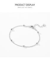 Zenyth-Pulsera de cuentes de Plata 925 para Mujer, temperamento simple y fresco, Cadena de pulsera de Plata Lisa, joyería de mano de estilo frío INS, - details 4