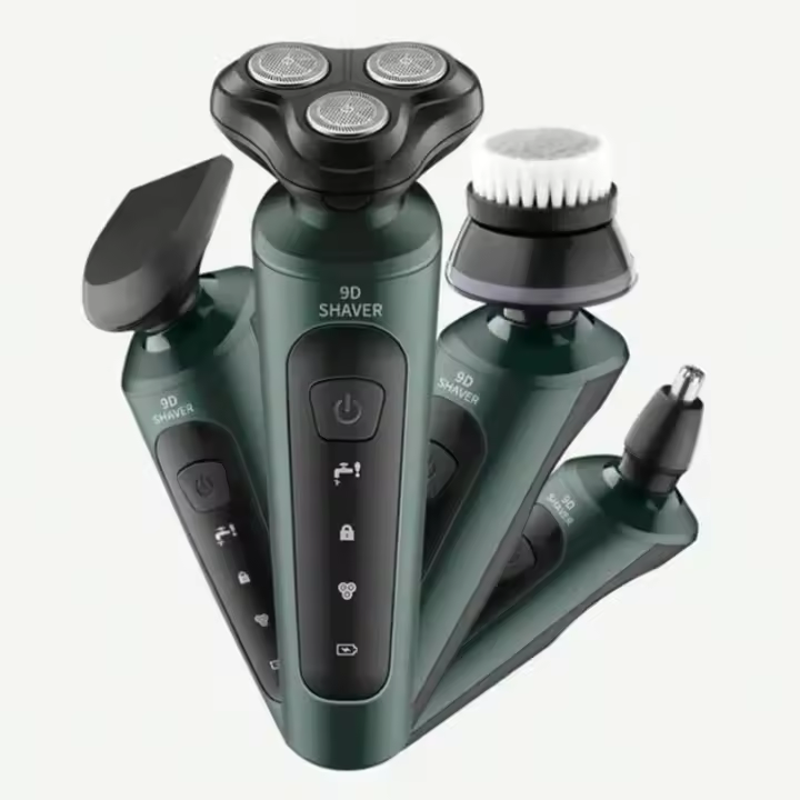 Afeitadora Eléctrica 9D Para Hombres Recargable Impermeable Trimmer De Rotación Uso Seco Y Húmedo Batería Recargable Afeitadora Máquina De Afeitar Facial - 1