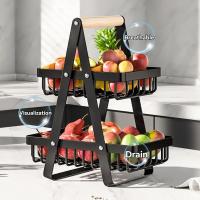 Cesta De Frutas De Tres Niveles Para Encimera Organizador De Cocina Almacenamiento Y Sala De Comedor Material Duradero - details 3