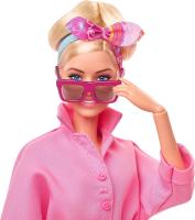 Barbie The Movie, Margot Robbie, Mono de Vestir Rosa, Gafas de Sol y pañuelo en el Pelo Mattel RF29 - details 2