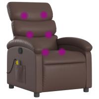 vidaXL Sillón de masaje reclinable cuero sintético Negro, Crema, Marrón Sillon Dormitorio Sillon Comodos Silla Relax Sillón Sofá - details 3