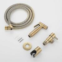 Baño inodoro bidé grifo kit cepillado oro montado en la pared bidé rociador ducha con válvula de cierre - details 1