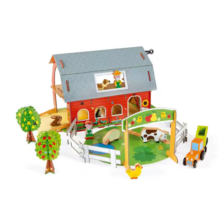 Set Granja de Animales Story de Janod - Juguete de Madera FSC con Figuras de Animales - 1