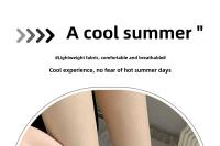 Medias Largas De Verano Para Mujer ANHUHU Seda De Hielo Delgadas Y Transpirables Estilo Casual Negro Y Blanco - details 11