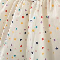 Vestido De Verano Para Niñas Con Bordado De Flores Y Puntos Coloridos Vestido De Princesa Con Cuello En V Talla A-Line Longitud De Rodilla Algodón Y Poliéster 0-3 Años - details 4