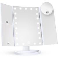 Espejo de Maquillaje Triple LED with Luces - Portátil - Blanco - details 0