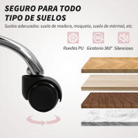 HOMCOM Silla de Oficina Silla de Escritorio Giratoria con Altura Ajustable Reposabrazos Respaldo Curvado Función de Basculante - details 5