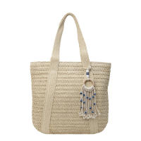 Bolso De Hombro Para Mujer De Paja Tejida De Lujo En Verano Capacidad Grande Casual Con Borla Bolso De Mano De Moda Para Playa Y Viaje - details 21