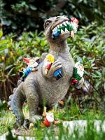Estatua De Jardín Dinosaurio Comiendo Gnome Figuras De Resina Divertidas Para Decoración De Patio Jardín Y Césped Escultura De Animal - details 0