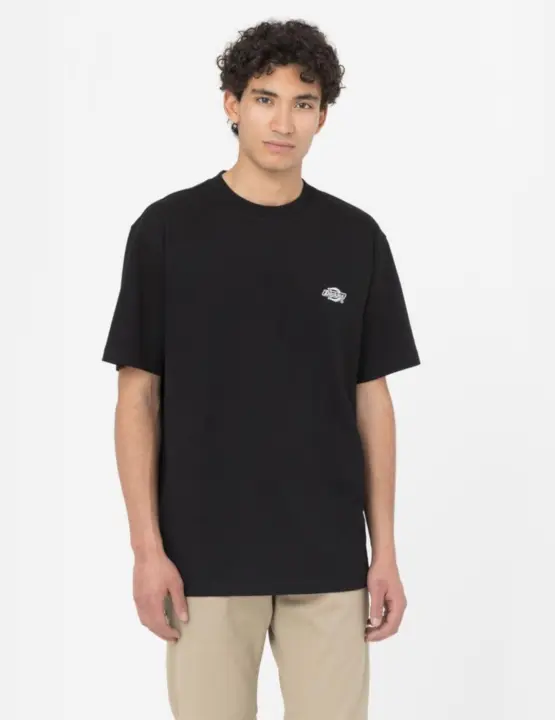Dickies Camiseta Negra Summerdale Manga Corta Logo Blanco Básica Streetwear - 1
