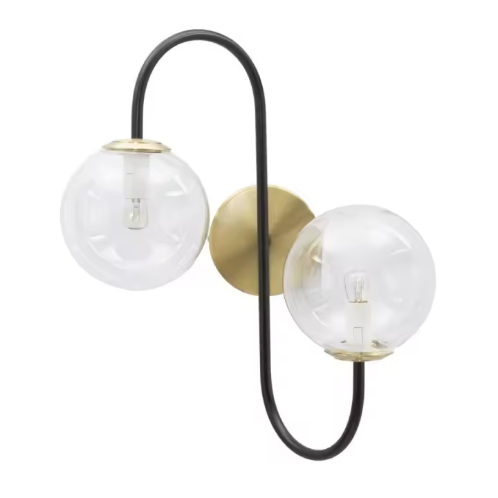 Lámpara de Pared MF55, Metal, Negro, 36x24x45 cm - 1