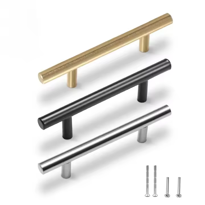 Manija De Acero Inoxidable Pulido Para Armario Y Puerta De Cocina 20PCS Pulls De Gabinete Modernos En Color Oro Y Negro - 1
