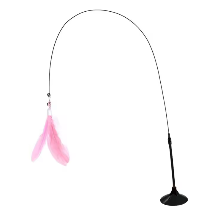 Juguete Interactivo Para Gatos Interior Juego De Atraer Con Ventosa Y Plumas Removibles Ejercicio Divertido Para Gatos Y Gatitos - 1