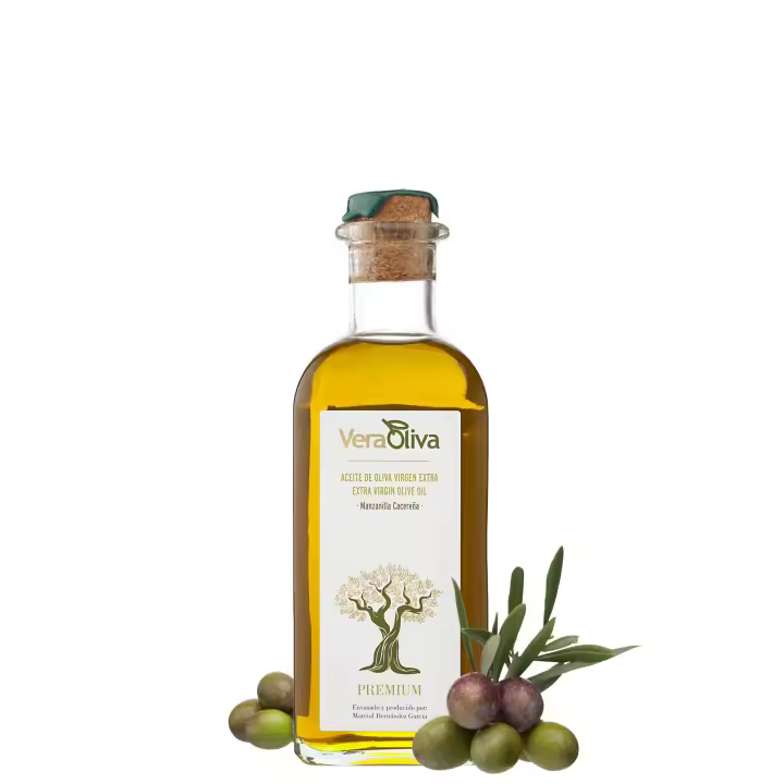 Aceite de Oliva Virgen Extra Veraoliva Frasca de Cristal - 500 ml con Dosificador - Medalla de Oro 2025 - 1