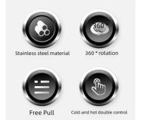 Grifo De Cocina Pull out En Acero Inoxidable 304 Montado En Piso Con Cabezal De Agua Grifo De Esterilla Ajustable Para Agua Caliente Y Fría - details 15