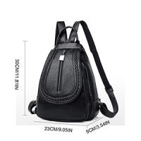 Mochila Bolso Bandolera Negro para Mujeres y Chicas de Nylon Viaje Casual Escolares Moda - details 5