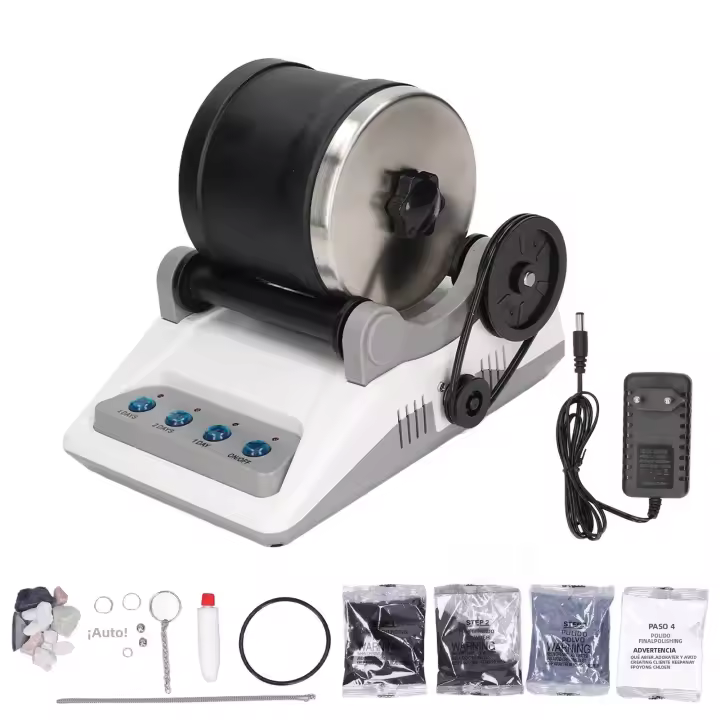 Kit De Tumbrador De Piedras Preciosas DIY Eléctrico Para Adultos Y Niños Con Piedras Primitivas Y Polvos De Pulido 100-240V - 1