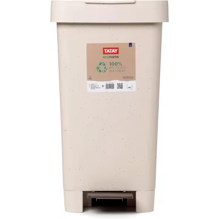 Cubo de Pedal TATAY Smart ECOHOME 25L Basura Polipropileno Beige - 1