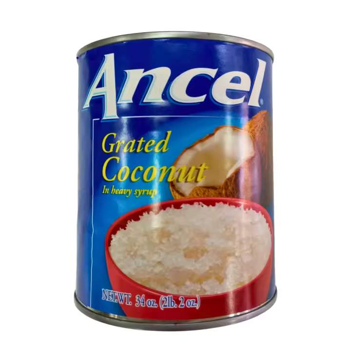 2 unidad de ANCEL GRATED COCONUT COCO RALLADO IN HEAVY SYRUP 34 OZ .ALTA CALIDAD - 1