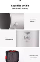 Taza De Camping Con Manija Y Tapa Plegables De Titanio Keith 220ml-500ml Para Viajes Y Senderismo Material Resistente Al Agua Y Al Calor - details 6