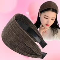 Headband Ancho Para Mujer Accesorio De Pelo Con Detalle De Enredo Fashionable Negro Terciopelo Cubierta Extra Para Mujer - details 0